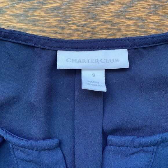 Charter Club Split Neck Blouse - Size Small - Picture 2 of 9